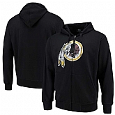 Men's Washington Redskins G III Sports by Carl Banks Primary Logo Full Zip Hoodie Black,baseball caps,new era cap wholesale,wholesale hats